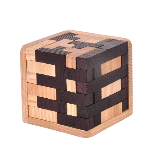 Tetris like White Black Wooden Puzzle Mindzzle.