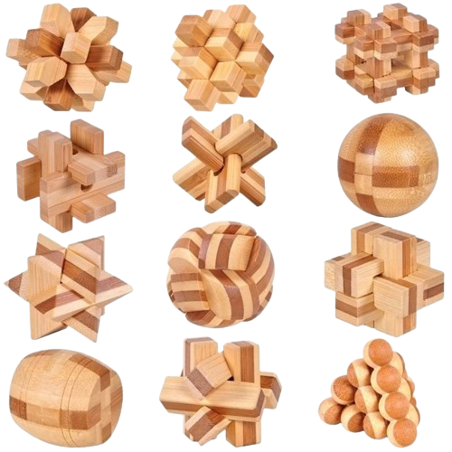 Wooden Puzzles - 6/12 Pieces Set Mindzzle.