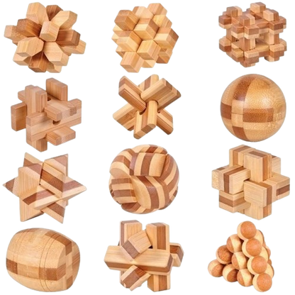 Wooden Puzzles - 6/12 Pieces Set Mindzzle.